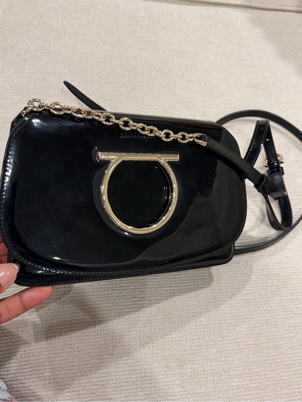 Ferragamo Patent Leather Crossbody Bag